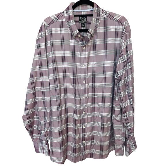 Jos A. Bank Men's Purple Plaid Button Down Career Shirt Size XL - Picture 2 of 6